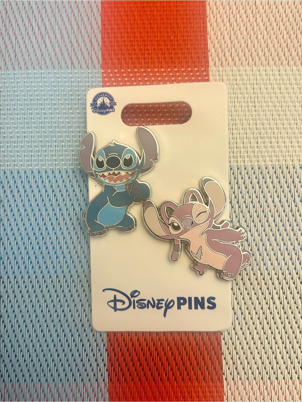 NWT ✨ Disney Pins Stitch and Angel Enamel Pin Set